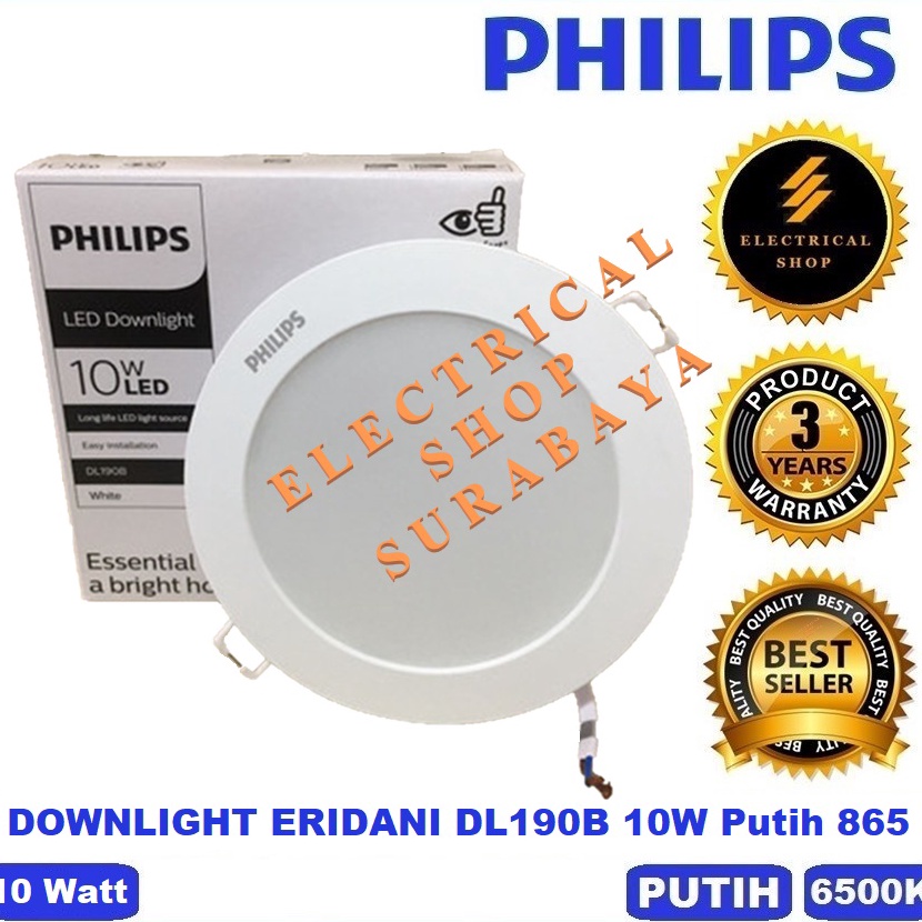 12.12 sale PHILIPS DOWNLIGHT LED ERIDANI 10W 10 WATT PUTIH ATAU KUNING 5 INCI D125 865 830 6500K 300