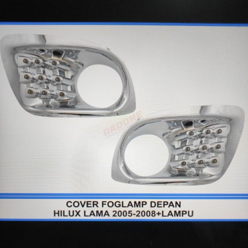 cover ring lampu foglamp bumper depan mobil toyota Hilux 2005 2006 2007 2008 chrome crome tempel