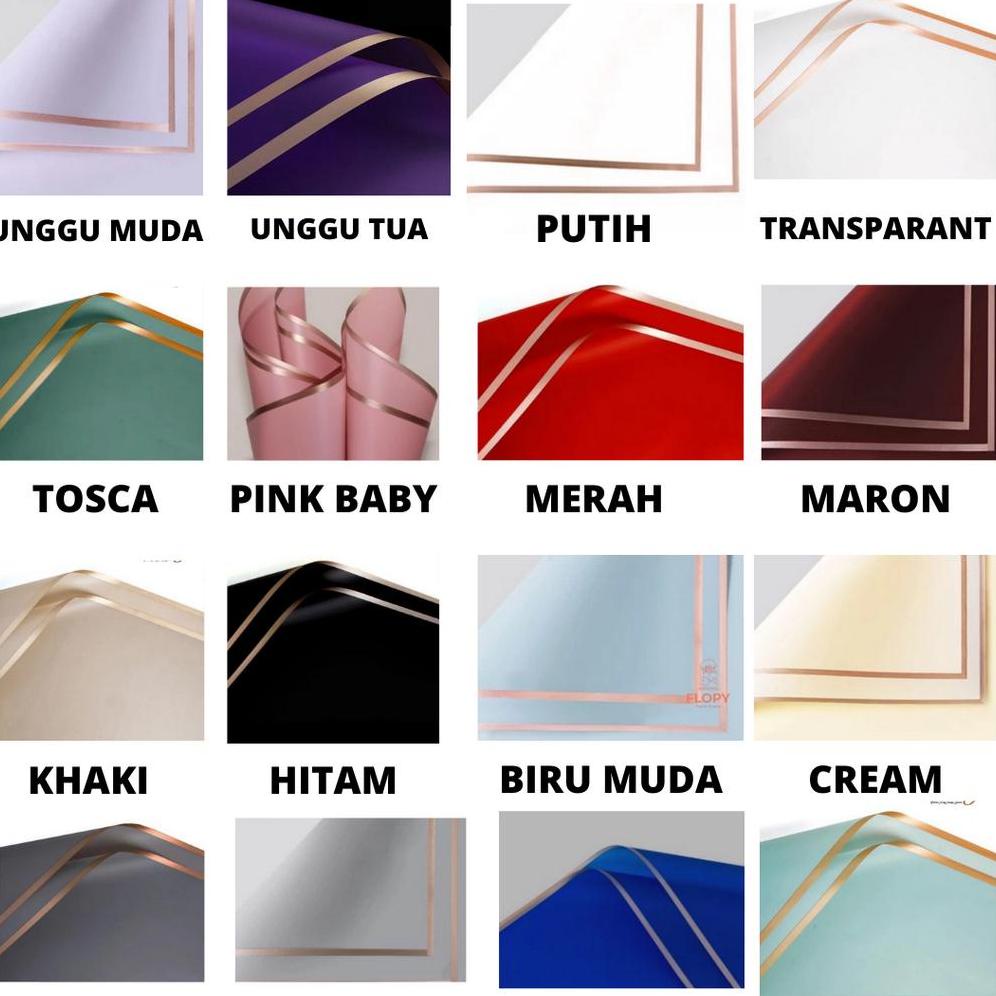 

7.7 Kertas Cellophane Bunga Wrapping Paper per pack isi 20 lembar Kertas bunga cellophane List Gold