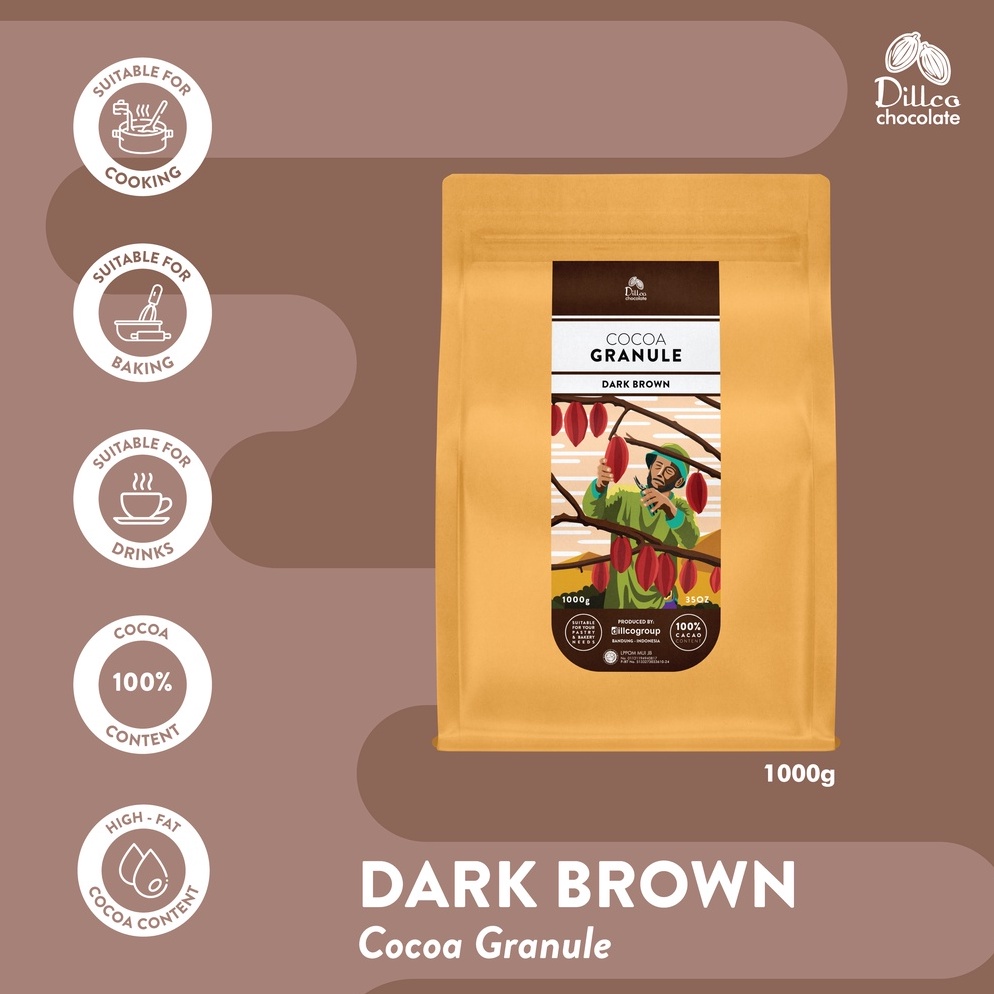 

Laris DILLCO CHOCOLATE - Pure Cocoa Powder Dark Brown 1kg. MG0