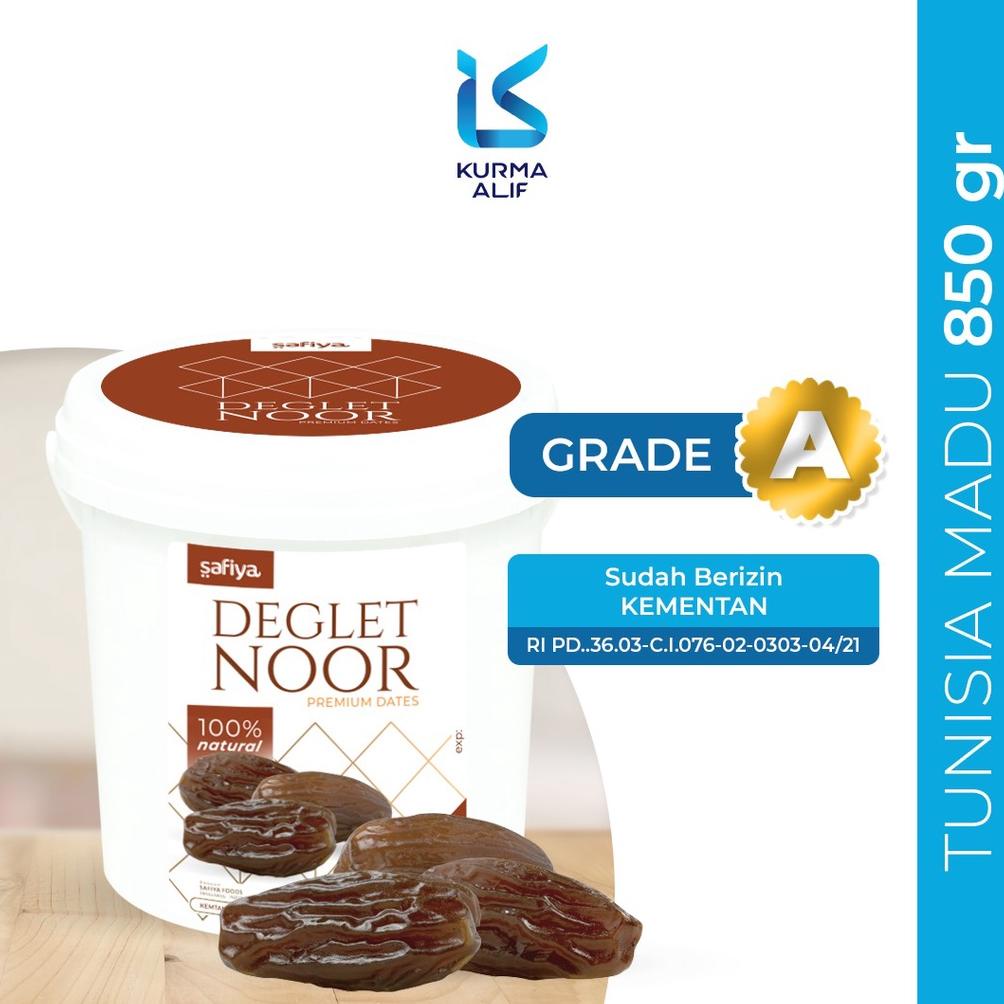

7.7 Kurma Deglet Nour Tunisia Tanpa Tangkai Ember 850 gram Premium Original
