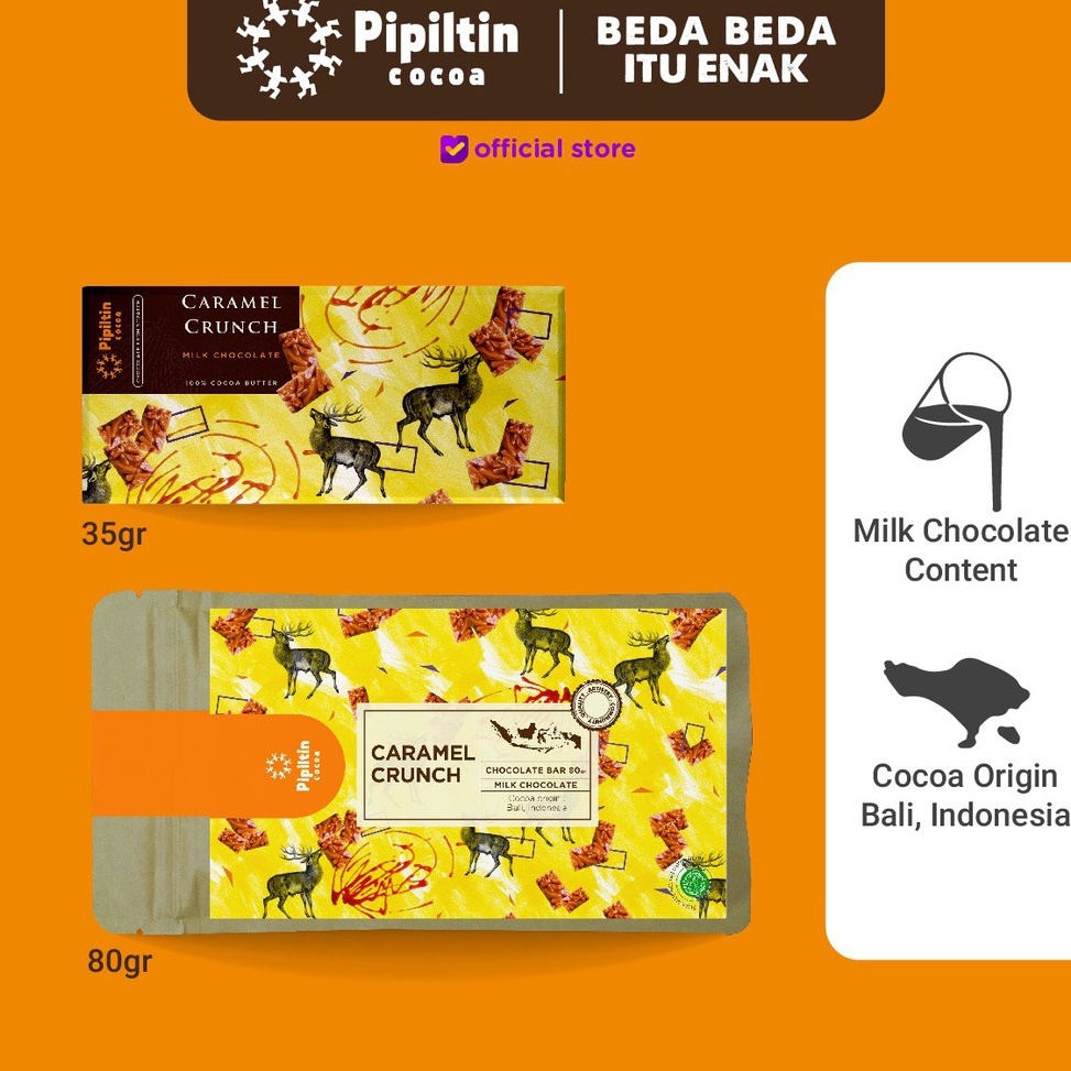 

➩Murah↕ 70SLI Pipiltin Cocoa Milk Coklat - Chocolate Bar Caramel Crunch I93 ➷Ready