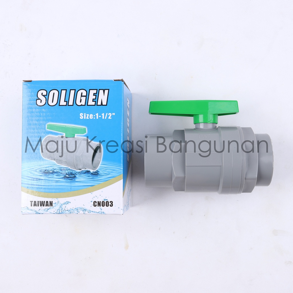 Ball Valve SOLIGEN CN003 1 1/2 Inch Stop Kran PVC Inci Keran Air 1 1/2Inch 1/2Inci 1 1/2&quot; 1.5 1,5 CN 03 TW TW03