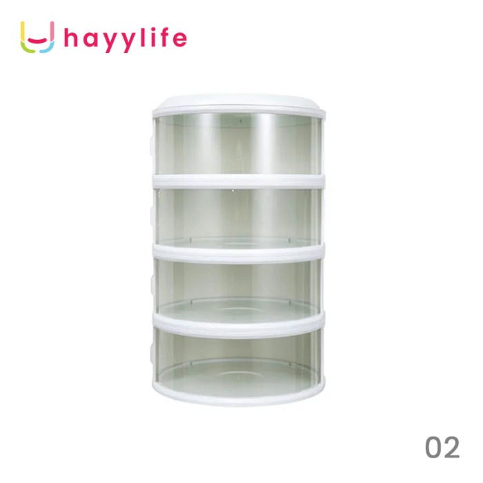 PROMO HAYYLIFE RAK PENYIMPANAN MAKANAN TUDUNG SAJI SUSUN FOOD COVER 4/5 - PUTIH,4 LAYER ORIGINAL
