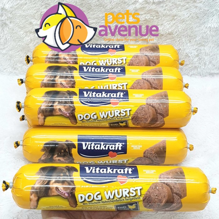 PROMO MAKANAN BASAH ANJING VITAKRAFT DOG WURST FRESH CHICKEN 1KG DOG SAUSAGE TERBARU