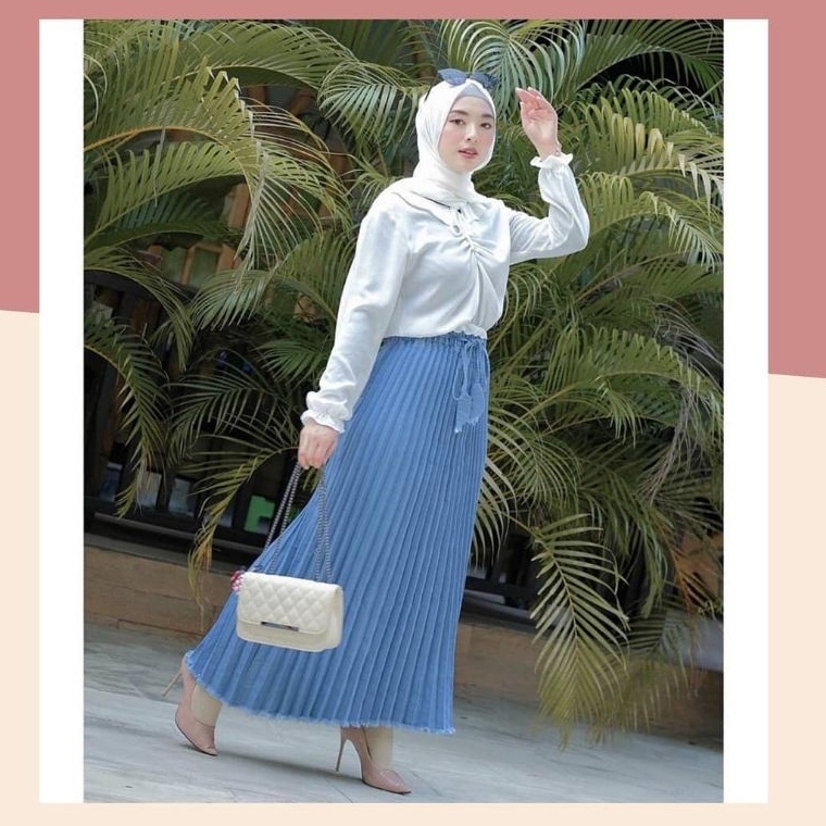 『Perdana』 ROK PLISKET JEANS//ROK PLISKET MODEL BARU//ROK PLISKET JEANS DEWASA//ROK PLISKET TERMURAH