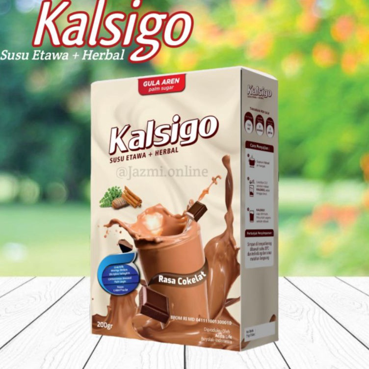 

❤[PROMO ⚡ALE!!!]❤ Kalsigo Susu Tinggi Kalsium | Susu Kambing Etawa + Herbal Rasa Cokelat 200 gram