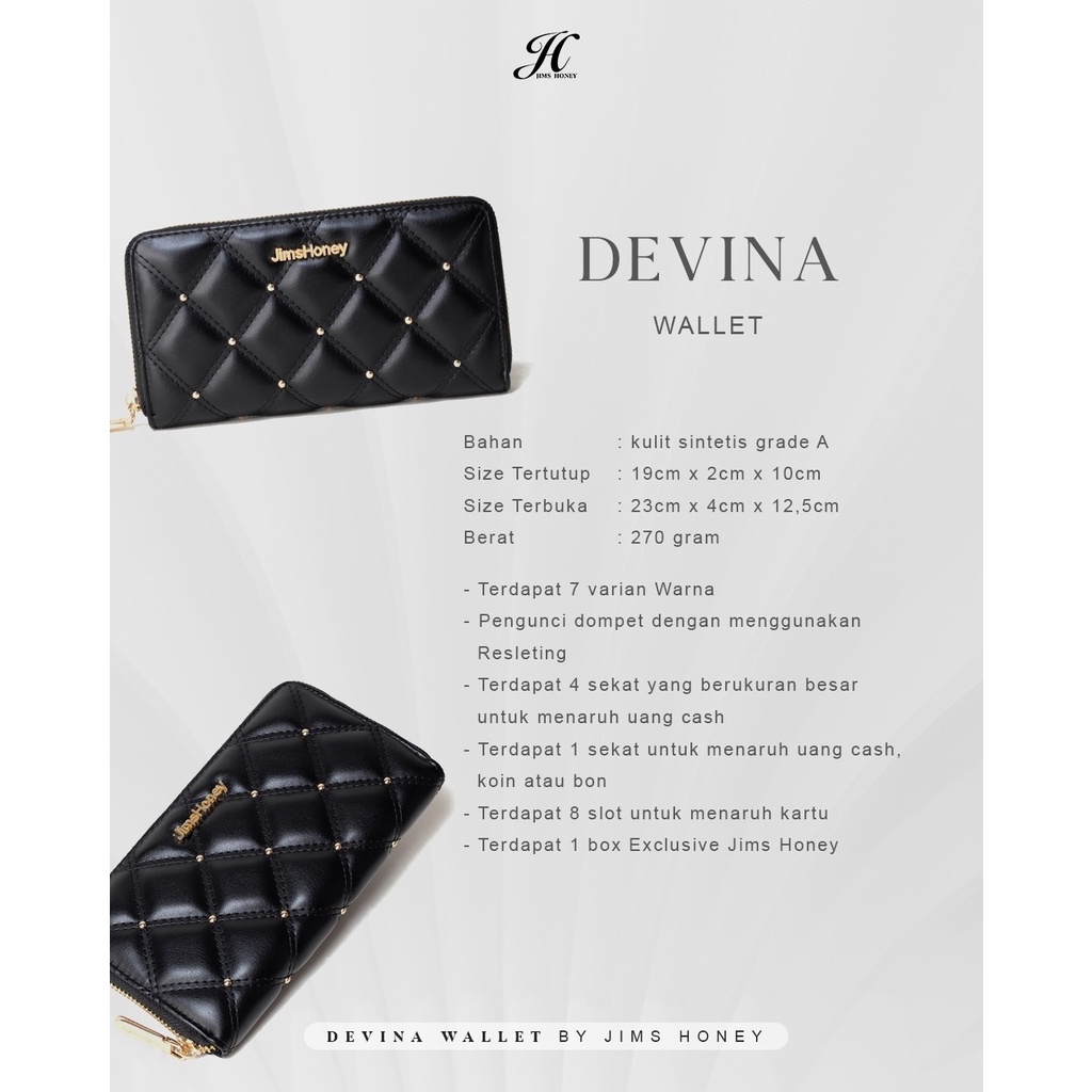 Devina Wallet dompet wanita jimshoney original realpic dompet panjang free box exclusive cod official store