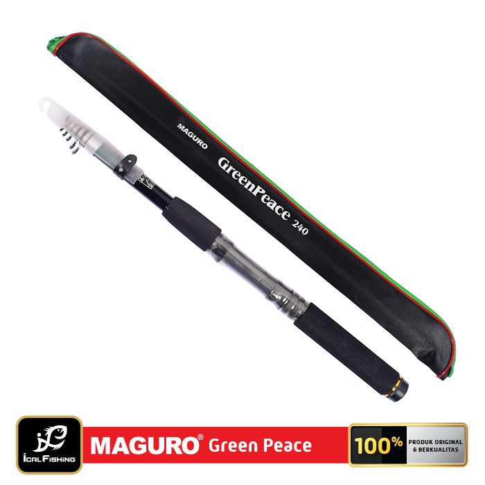 Joran Pancing Telescopic Antena Maguro Green Peace