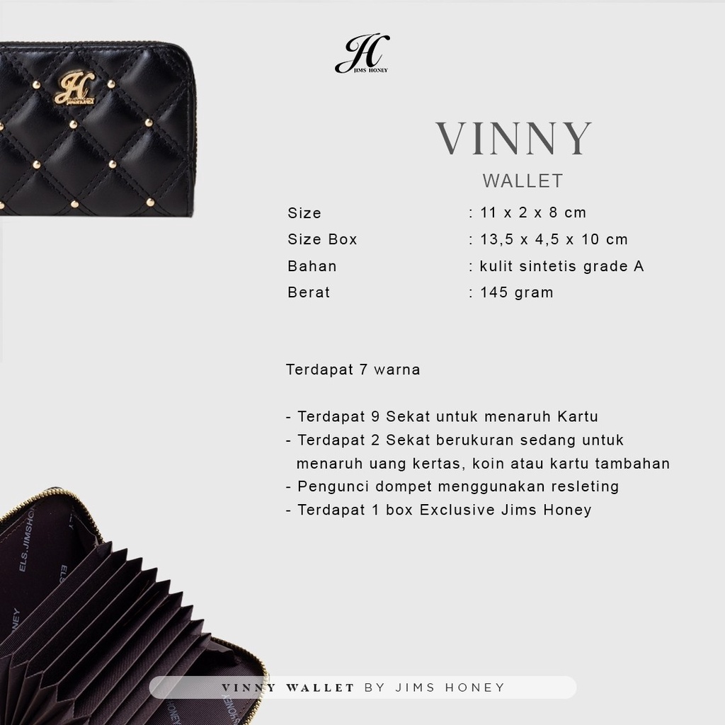 Vinny wallet dompet wanita original jimshoney realpic cod dompet kartu free box exclusive official store