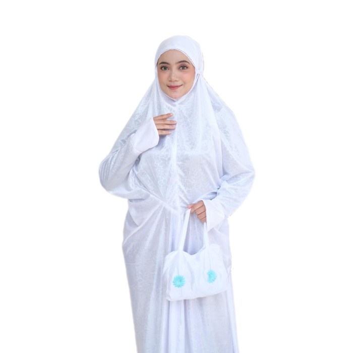 Mukena Murah Dewasa Putih Polos Besar Jumbo Grosir Setelan Terusan