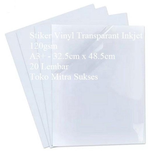 

Stiker Vinyl Transparant Inkjet A3+ - 32.5Cm X 48.5Cm