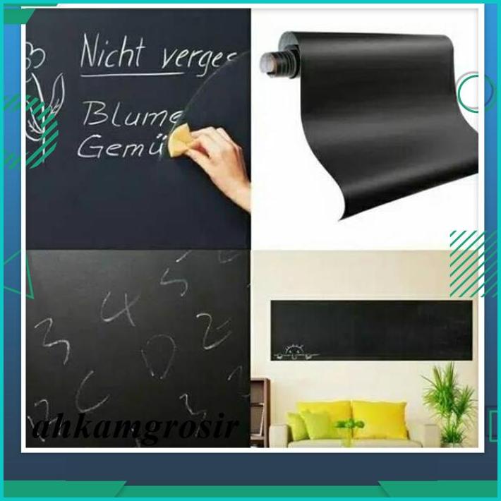 

2 METER STICKER BLACKBOARD WALLPAPER PAPAN TULIS FREE 5 KAPUR WARNA BEST QUALITY !!