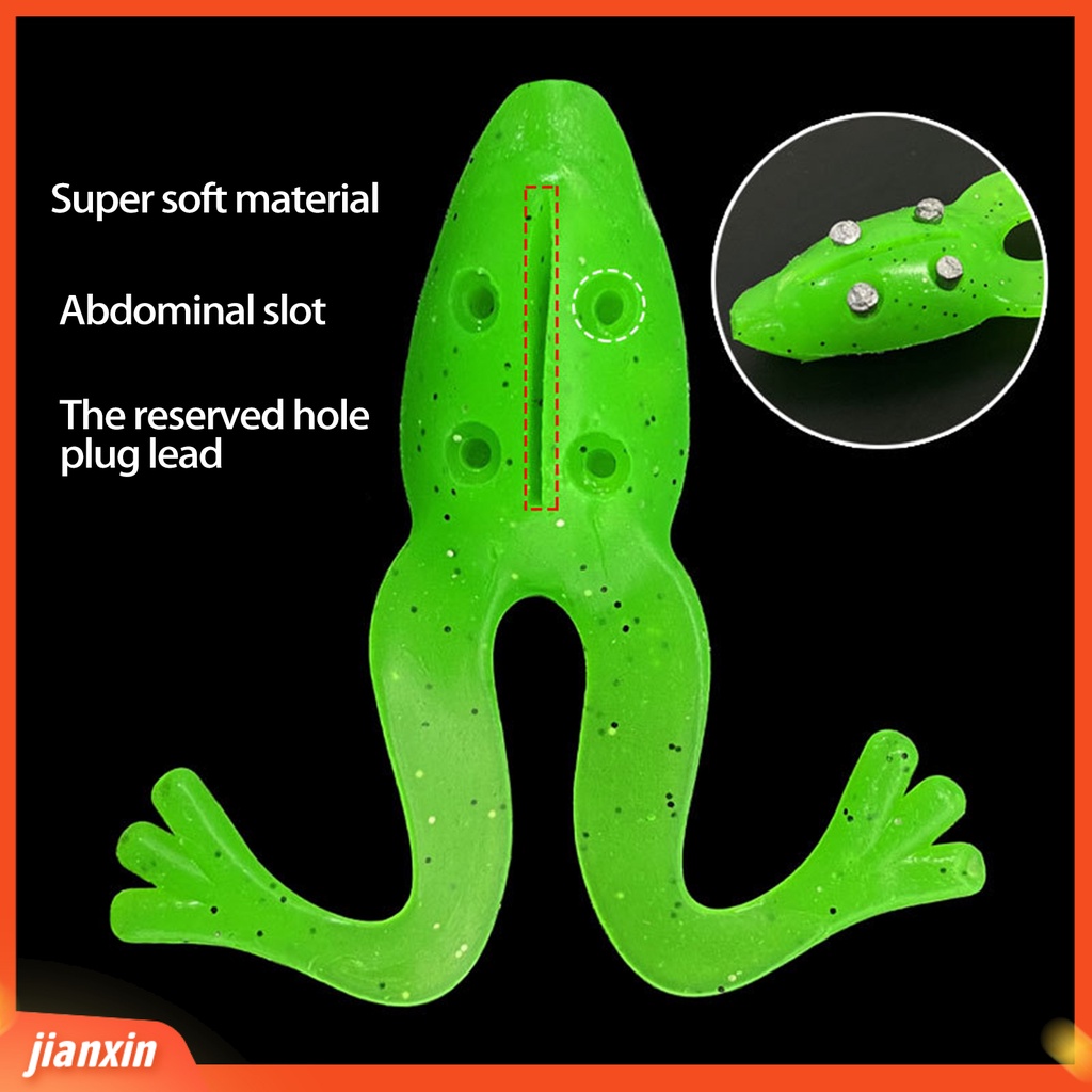 [Jianxin] 4pcs 8cm/5.5g Umpan Pancing Simulasi Pra Lubang Fleksibel Reusable Mini Fish Attraction Warna Cerah Buatan Lembut Katak Umpan Perlengkapan Memancing