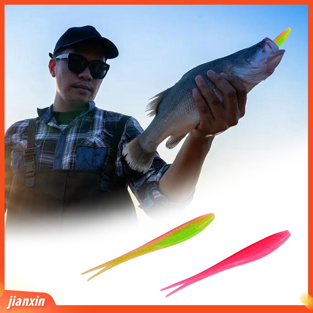 [Jianxin] 3pcs 17cm/16g Soft Lure Elastisitas Tinggi Tahan Gigit Menggoda Simulasi Besar Bercabang Ekor Mengambang Umpan Memancing Aksesoris