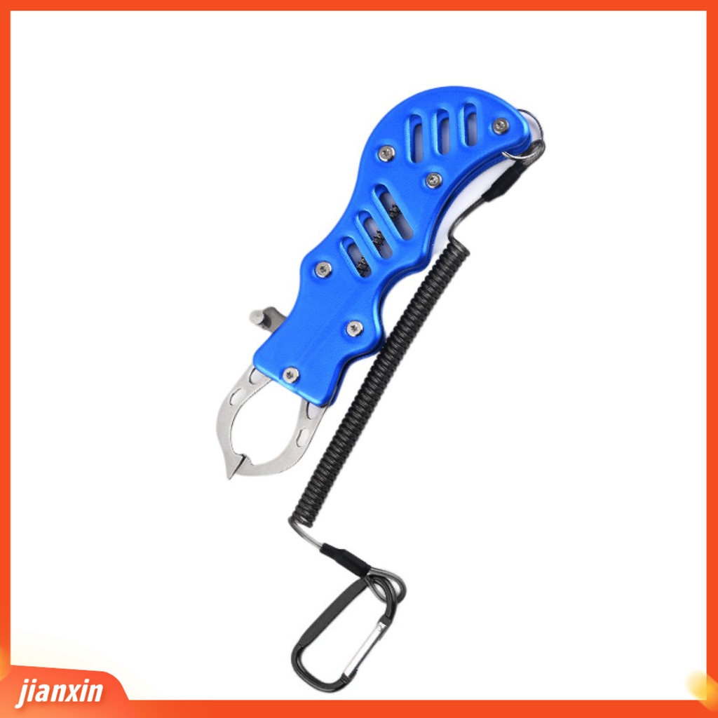 [Jianxin] 1 Set Fish Lip Gripper Operasi Tekan Otomatis Rebound Control Fish Stainless Steel Lure Clamp Memancing Tang Peralatan Angling