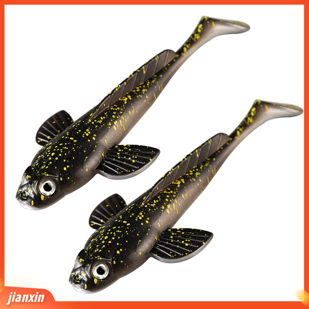 [Jianxin] 17g/12.5cm Umpan Lembut Sangat Simulasi T-tail Desain Angling Karet Lembut Ikan Bintik Hitam T-tail Bionic Umpan Perlengkapan Memancing