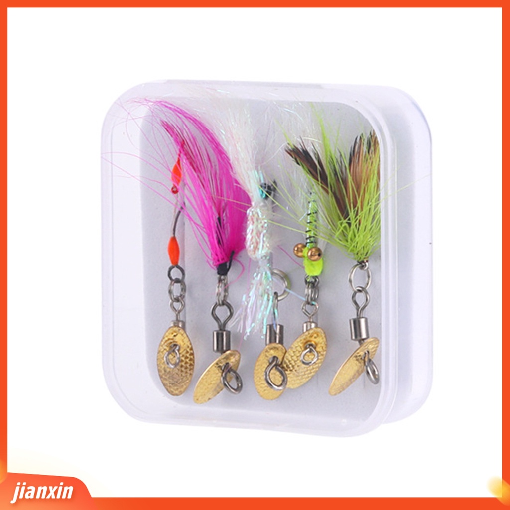 [Jianxin] 5pcs Umpan Pancing Realistis Simulasi Mata Terbang Lalat Capung Kait Fish Tackle Perlengkapan Memancing