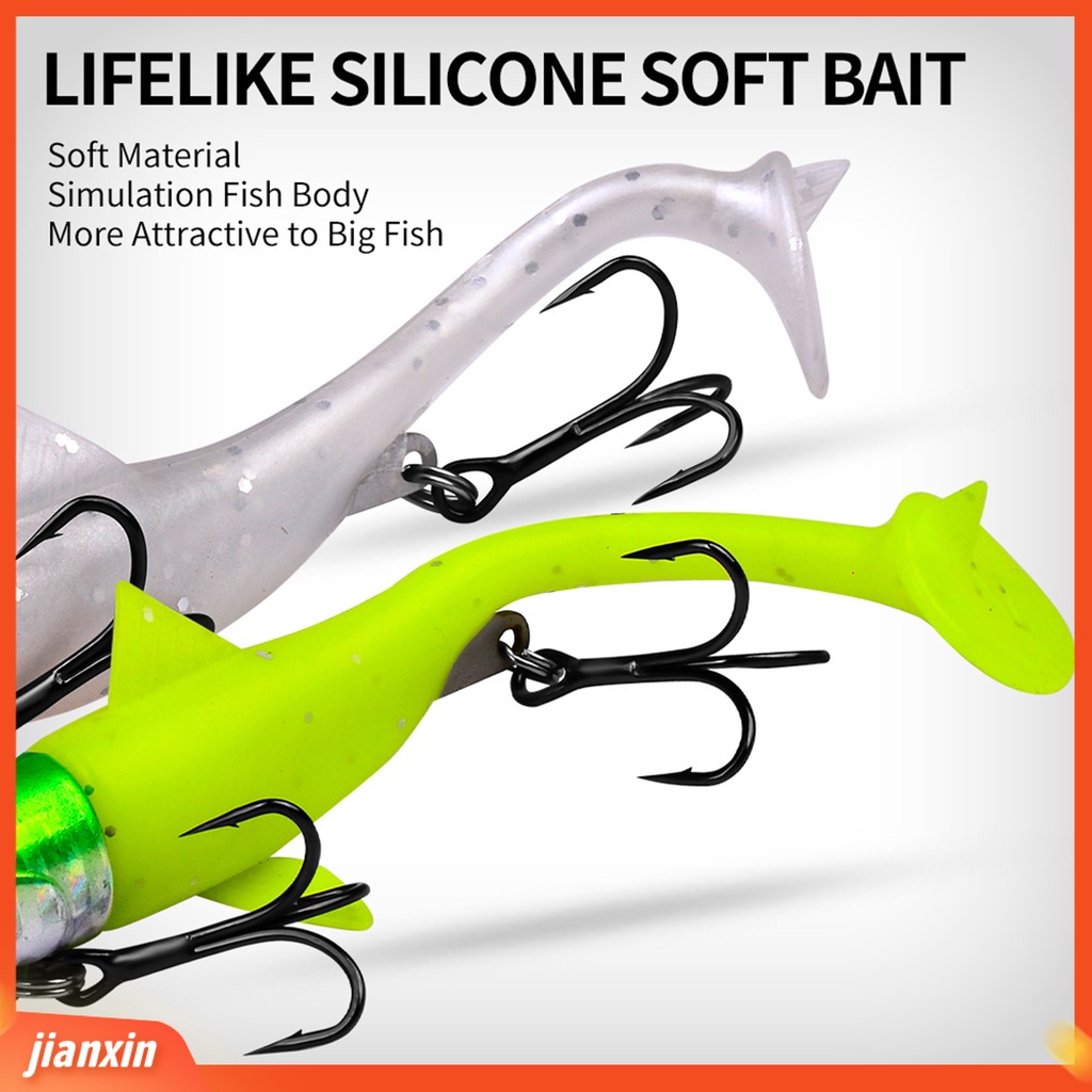 [Jianxin] 13.5g/8cm Umpan Pancing T-Tail Tajam Treble Hook 3D Fisheyes Simulasi Pengecoran Panjang Ekor Dayung Buatan Umpan Perlengkapan Memancing