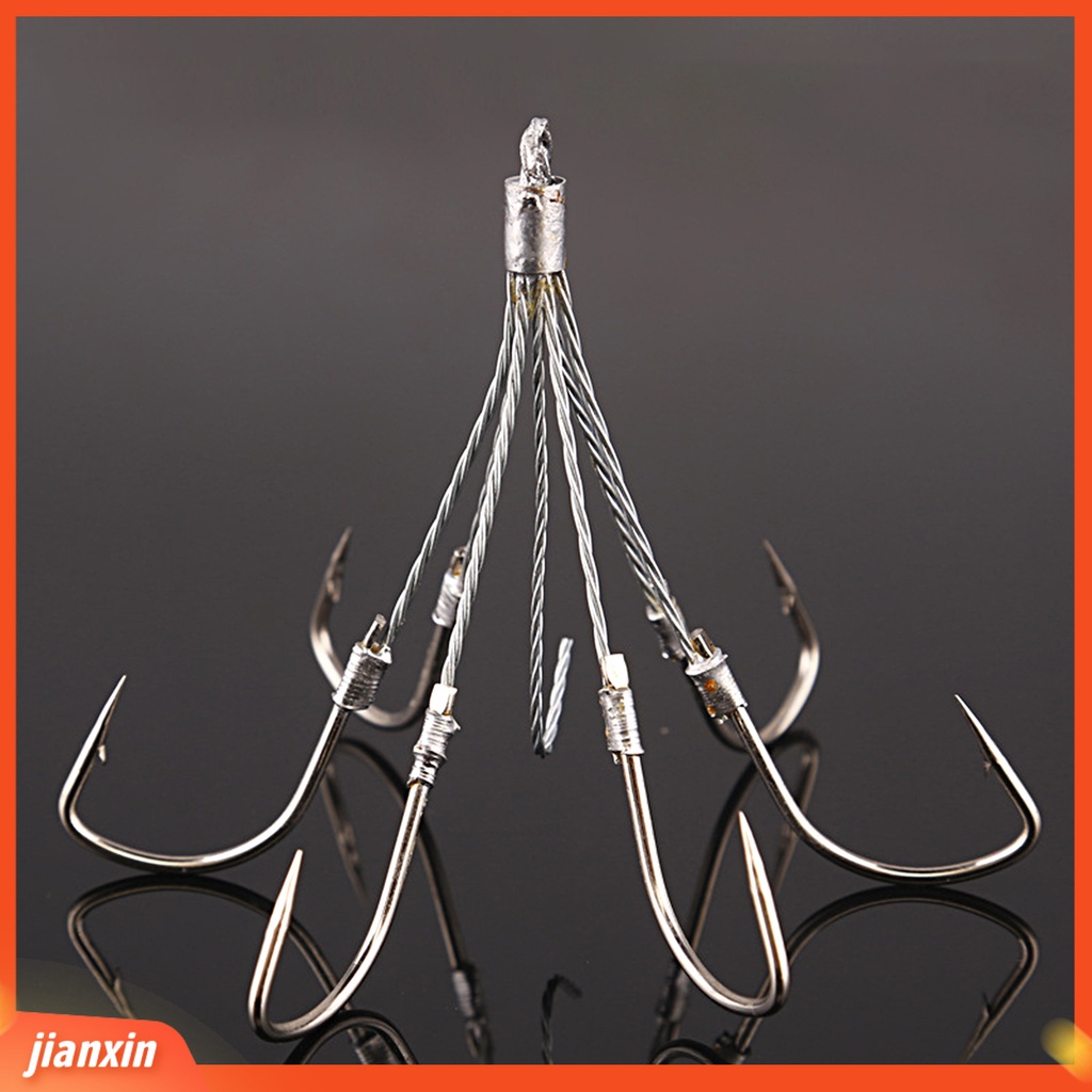 [Jianxin] j- Kail Pancing Bentuk-J 5 / 6 / 8 Bahan Kawat Baja Kuat Tahan Retak