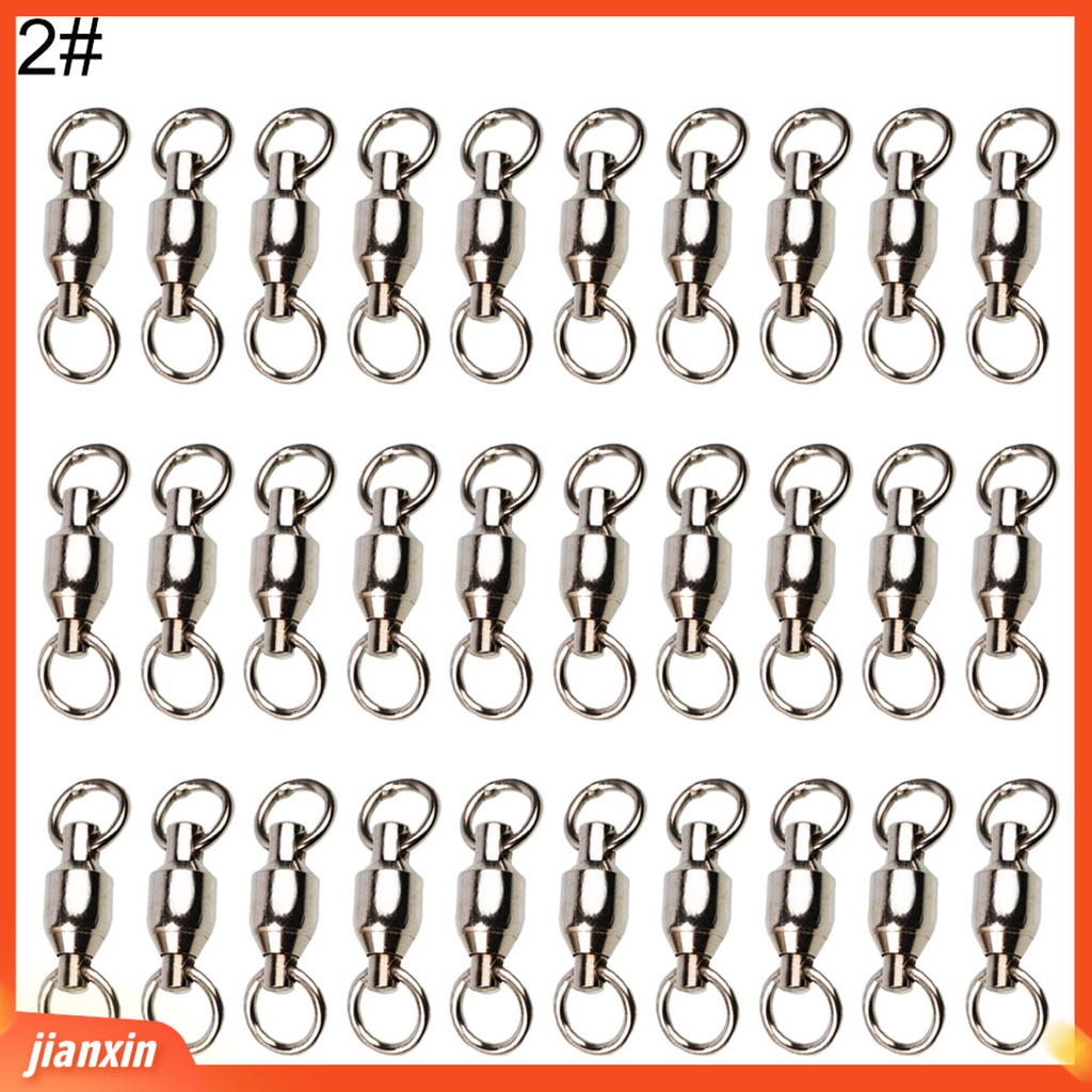 [Jianxin] 30pcs Kili-kili Pancing Rolling Swivel Bahan Stainless Steel