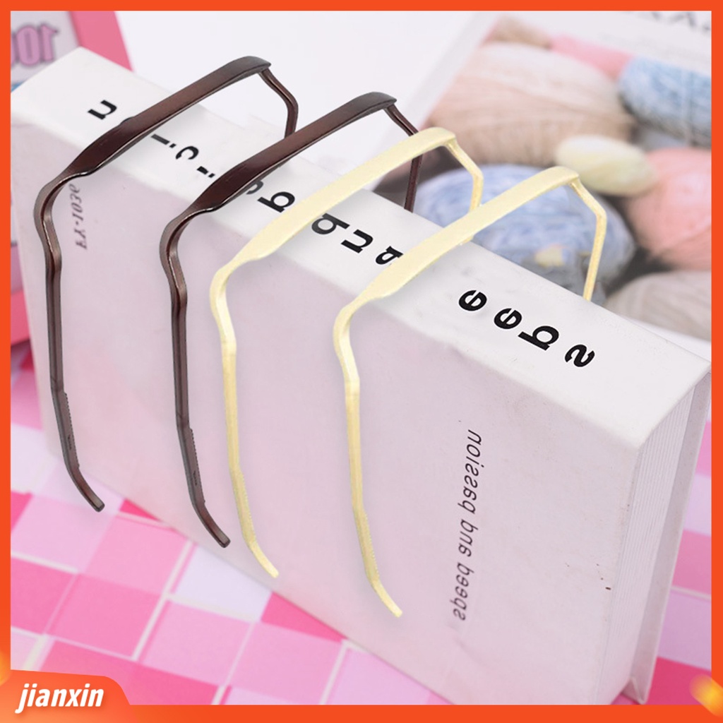 [Jianxin] 2Pcs Bando Tak Terlihat Tidak Merusak Ekor Kurva Jauh Dari Telinga Tegas Tetap Stabil Mode Harian Styling Warna Solid Desain Persegi Rambut Keriting Bando Hadiah