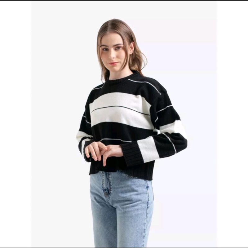 CORA TOP KNIT CROP SWEATER RAJUT WANITA | SWEATER KNIT RAJUT PREMIUM WANITA KOREAN STYLE