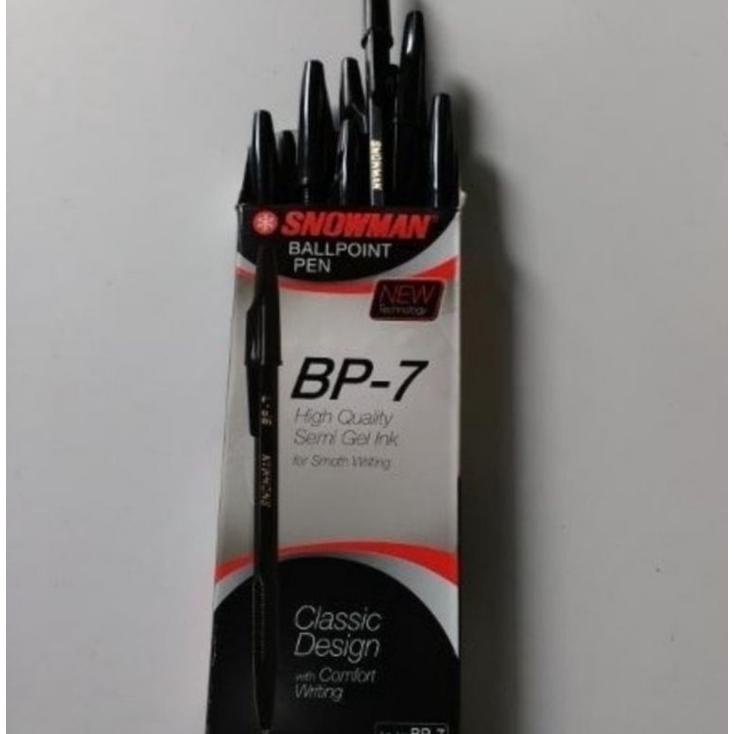 

PENA BALLPOINT SNOWMAN BP7 HITAM 12PCS/PULPEN BP7 BP-7-Hitam