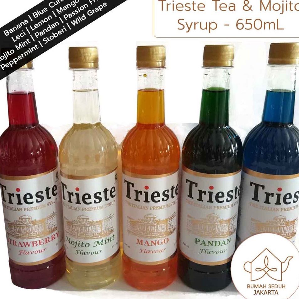 

(COD )NEW_PRODUCT Trieste Italian Syrup 650 mL - Tea and Mojito Syrup Series - Mint, Lychee, Mango, Strawberry, Pandan