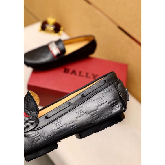 sepatu bally cowok slip on pria loafer shoes men kulit new