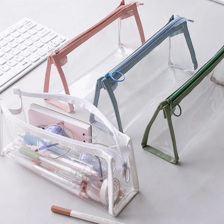 

ORIGINAL% Tas alat tulis transparan/kotak pensil transparan/tas kosmetik