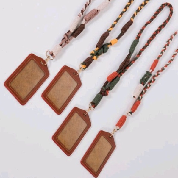 

LANYARD ID CARD Holder Name Tag Leather Synthetic Macrame/ Id Card/ Name tag macrame [MMK.26Jn23ᵀ]