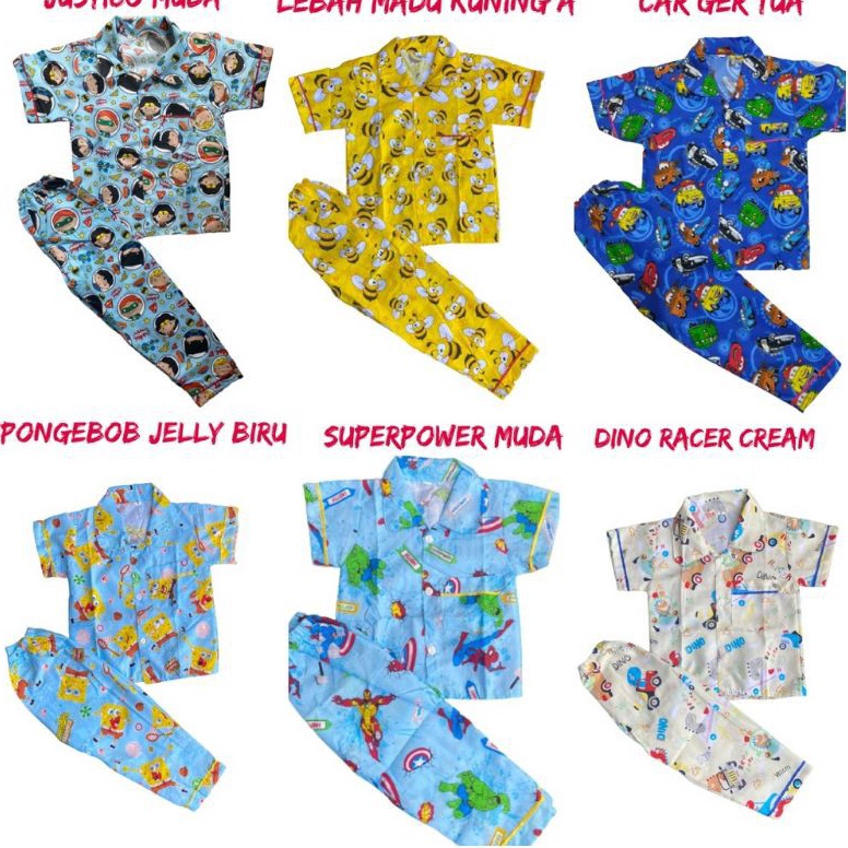 Piyama Anak 1-5th# GROSIR PIYAMA ANAK USIA 1-5 TAHUN SIZE M L XL#PIYAMA K 1-5 TH_shopie 6.6 # MOTIF 