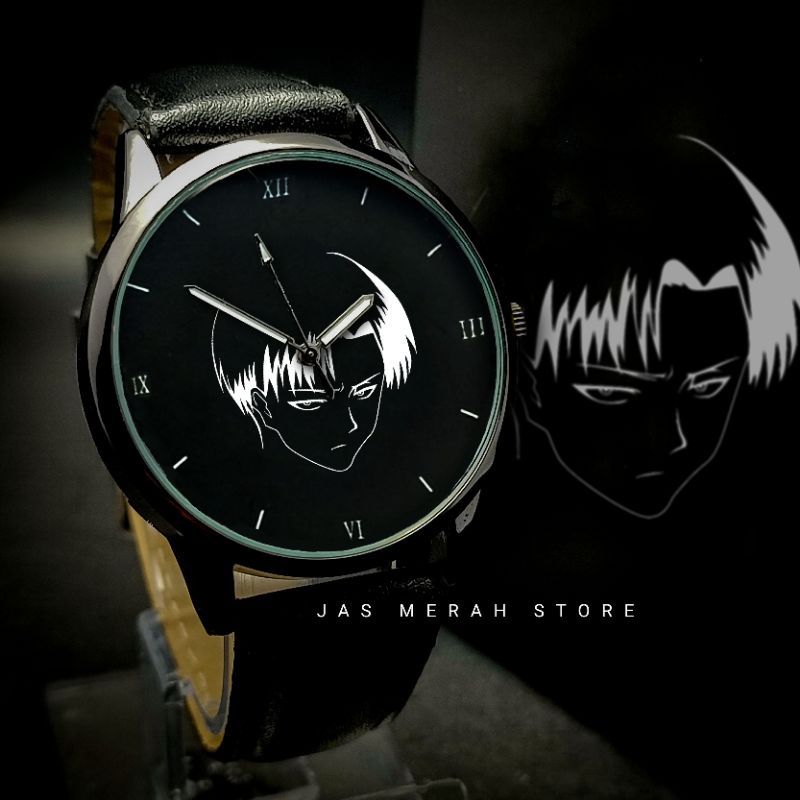 Jam Tangan Levi Ackerman Siluet Premium Include Box Attack on Titan