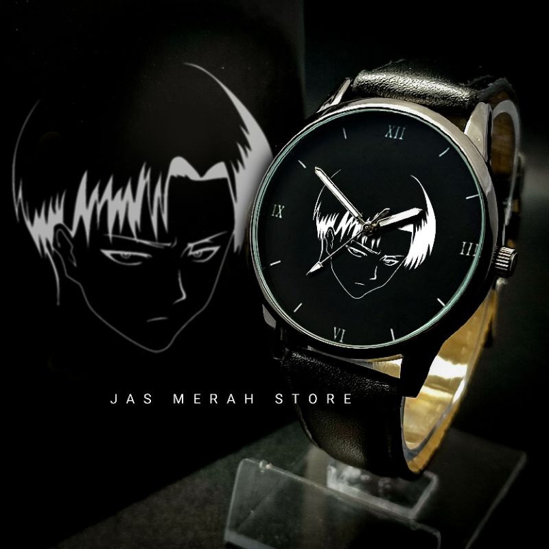 Jam Tangan Levi Ackerman Siluet Premium Include Box Attack on Titan