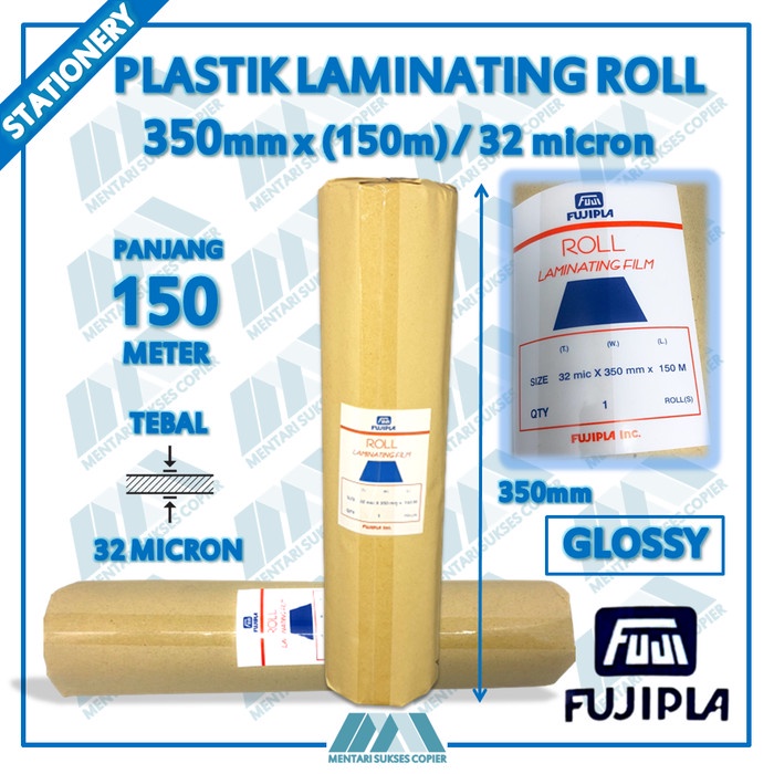 TERMURAH PLASTIK LAMINATING FILM ROLL FUJIPLA GLOSSY 350 MM X 150 M 32 MICRON