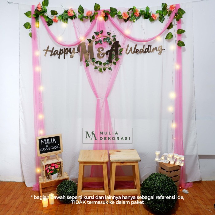 Dekorasi Lamaran Tunangan Badrop Nikahan Photobooth Diy Akad Nikah F