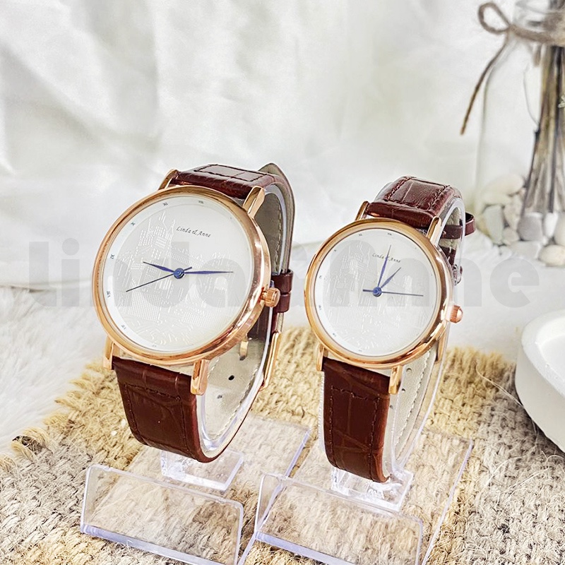 Jam Tangan Pria Fashion Automatic Strap Pu Leather Vintage Casual Anti Air Import/Jam Tangan Couple/Wanita