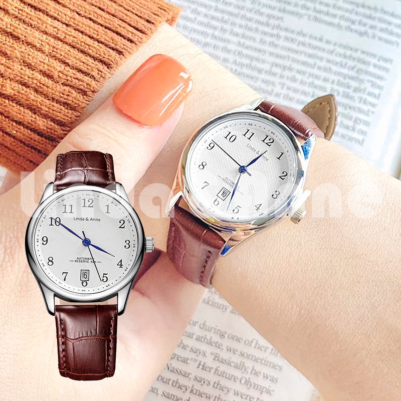 Jam Tangan Pria Bisnis Tahan Anti Air Casual Analog Quartz Pu Leather Fashion Import/Jam Tangan Couple