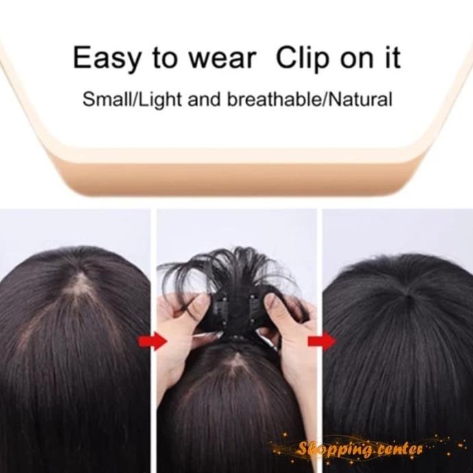 SJ Clip-On Hair Topper Wig Human Hair Hairpiece Hair Extension Wig