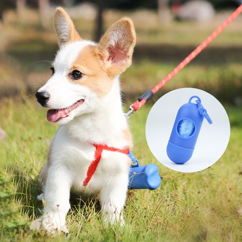 Paket Poop Bag Dispenser Kucing Anjing Gantungan Tempat Kantong Sampah Wadah Gantungan Poop Bag+Dispenser Untuk Hewan Peliharaan