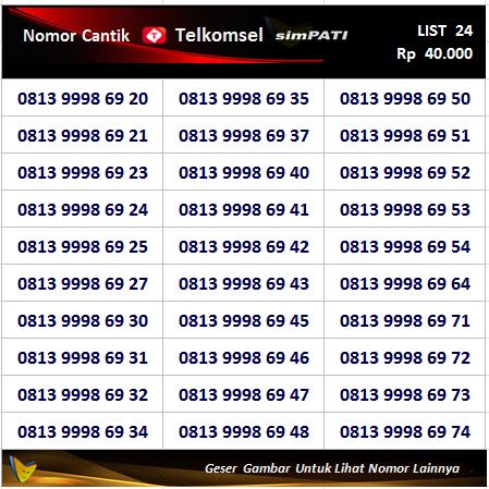 Nomor Cantik simPATI dari Telkomsel SERI 2000 bisa COD