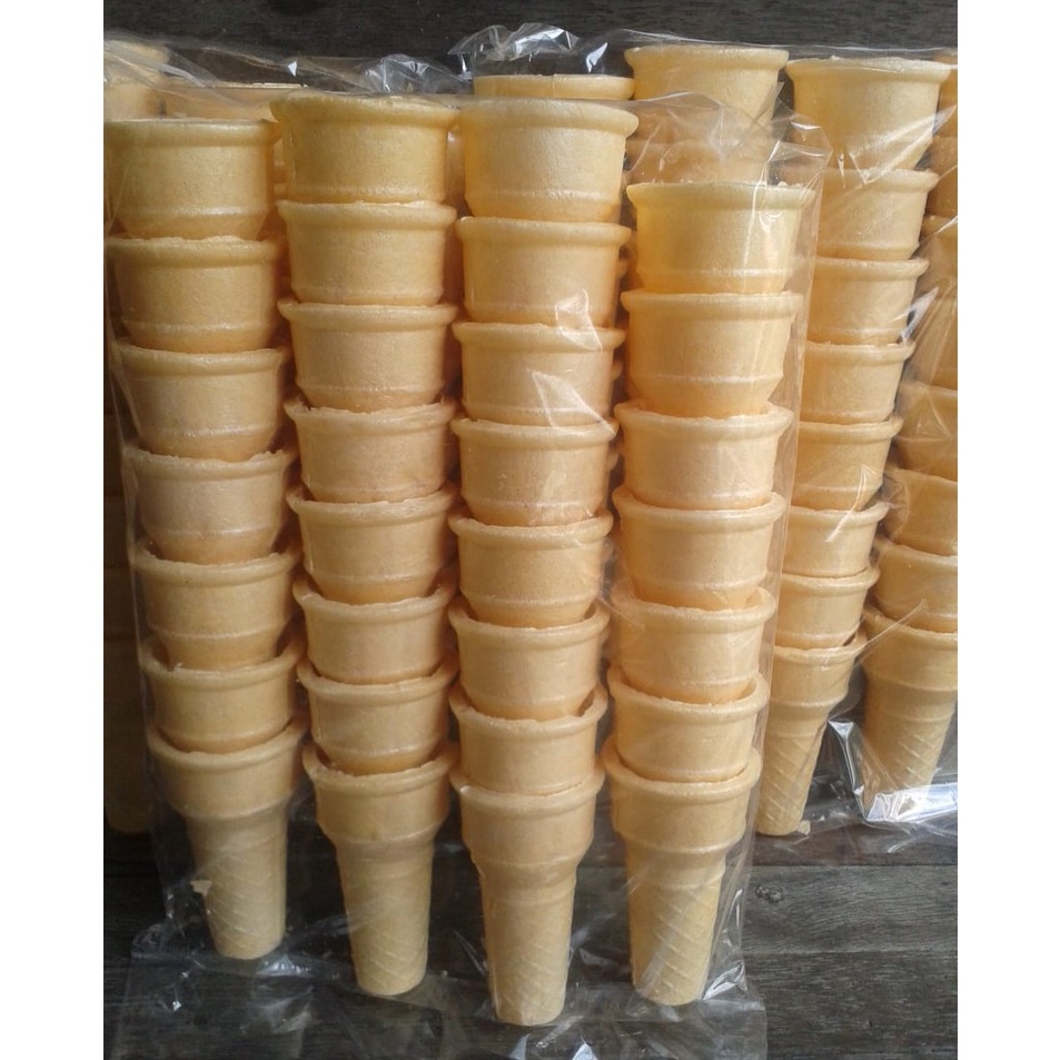 

Terbaru Cone McD Tanggung 30 pcs + Bubble Wrap No COD (Krupuk Es Krim / Opak Contong Corong Cuncum Ice Cream)