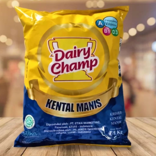 

DAIRY CHAMP KRIMER KENTAL MANIS 2,5 KG KEMASAN BATAL DAIRYCHAMP SUSU