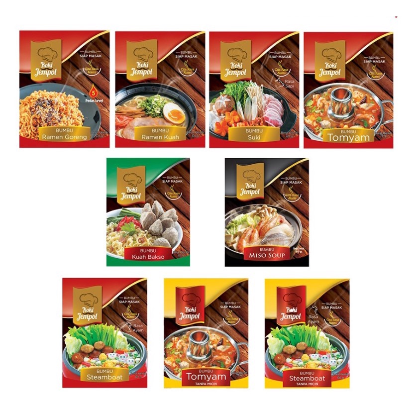 

KOKI JEMPOL BUMBU INSTANT TOMYUM SUKI STEAMBOAT RAMEN BAKSO MISO SACHET