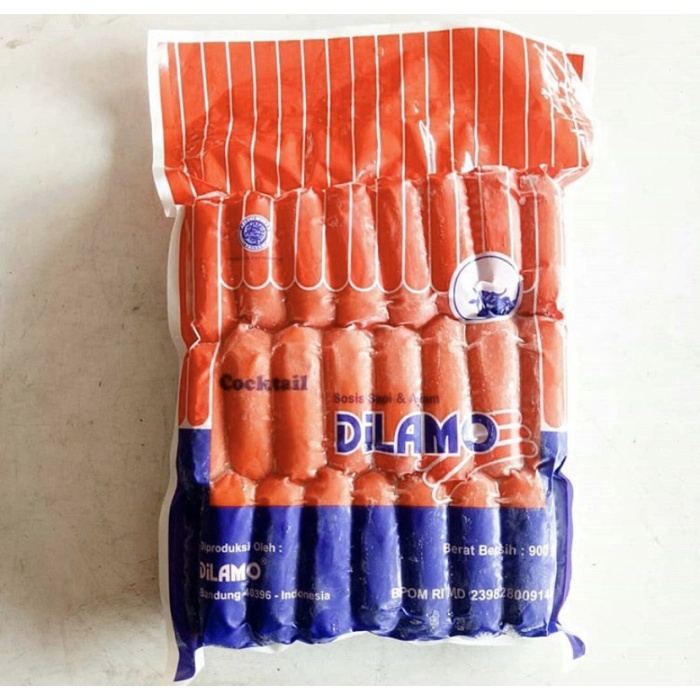 

DILAMO BEEF COCKTAIL 900 GRAM SOSIS MERAH BAKAR GORENG SAPI isi ± 50