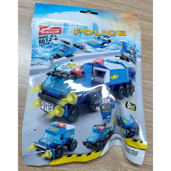 FLASH SALE MAINAN EDUKASI LEGO BONGKAR PASANG SUSUN RAKIT MOBIL PATROLI POLISI TERBARU