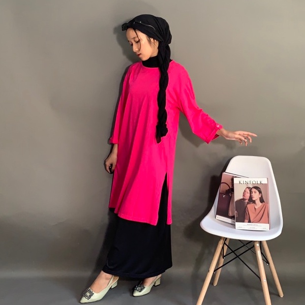 RAABIHA Lesa Tunik Kaos Oversize | Tunik Kaos | Tunik Slit