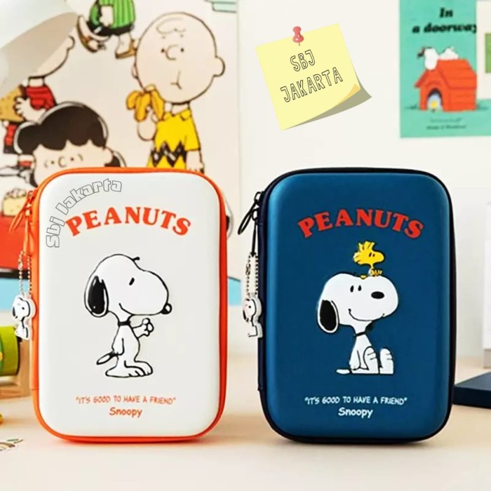 

Terlaris Tempat Pensil Snoopy Hardcase 3D Waterproof Bahan Model Spt Smiggle