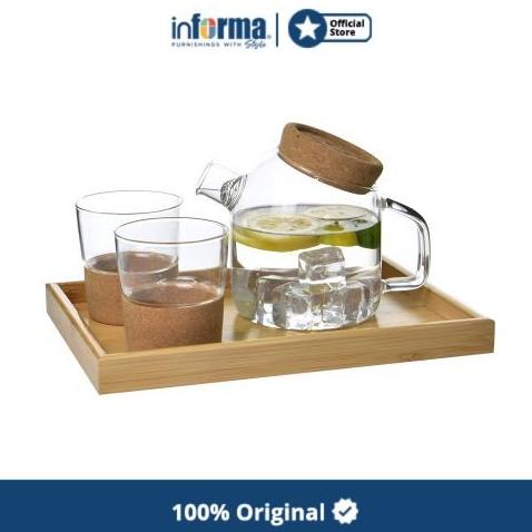 Informa - Appetite 800 Ml Set 4 Pcs Nexa Teko & Gelas Dengan Nampan